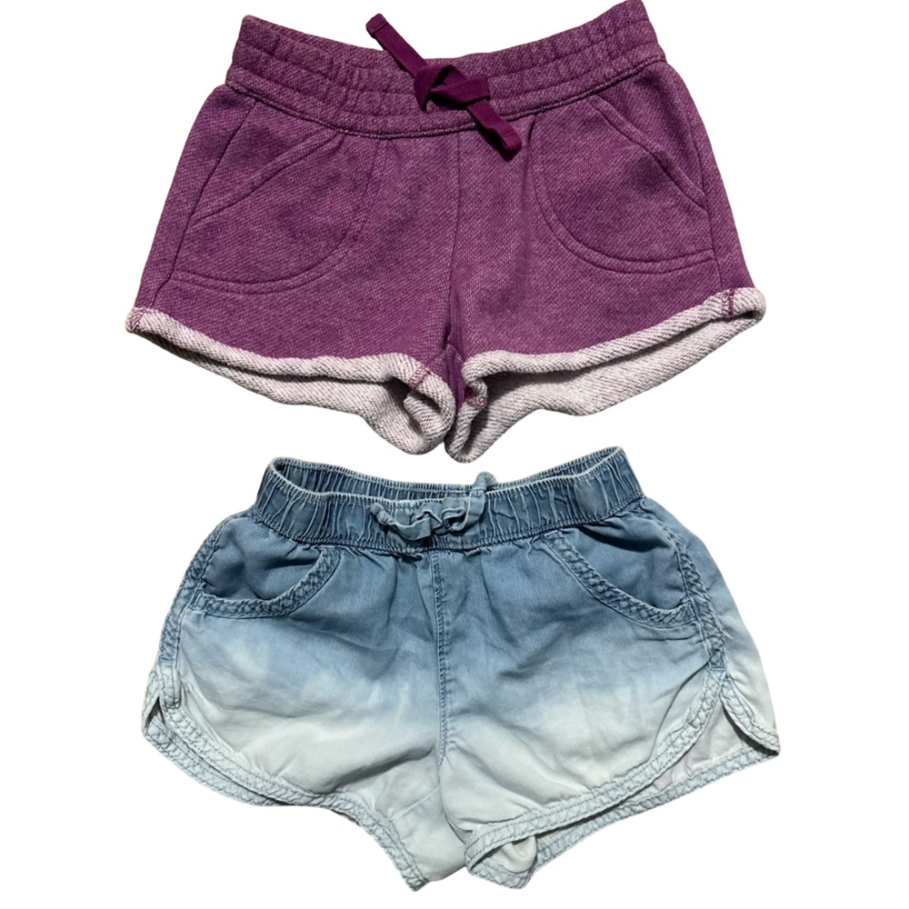 Crazy 8 Girls Bundle Casual Blue and Purple Shorts Duo Size 5-6